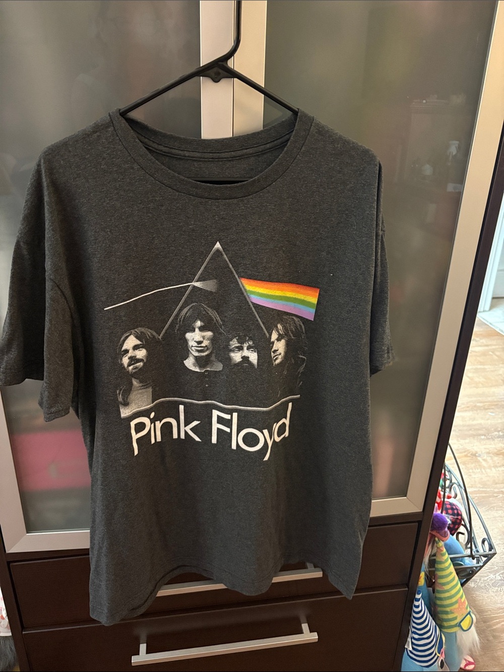 Pink Floyd Black Tee with Prism Rainbow Graphic